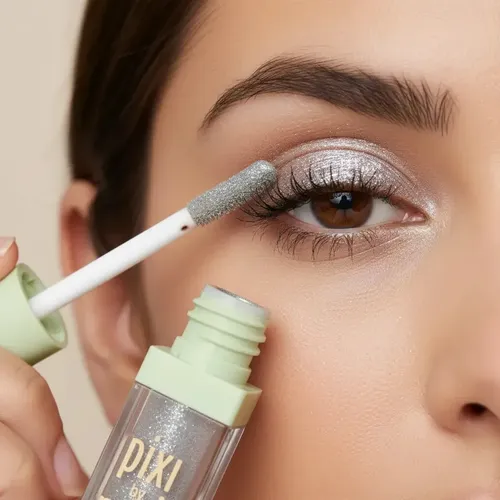 Sombra De Ojos Liquida Pixi Fairy Lights Brillosa Tono Silver Sky