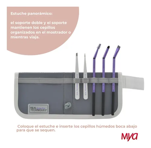 Brochas Set Para Cejas Pinzas Y Estuche Real Technique Eye