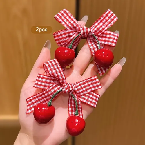 2 Horquillas Cereza Roja Dulce Diario 2 Piezas