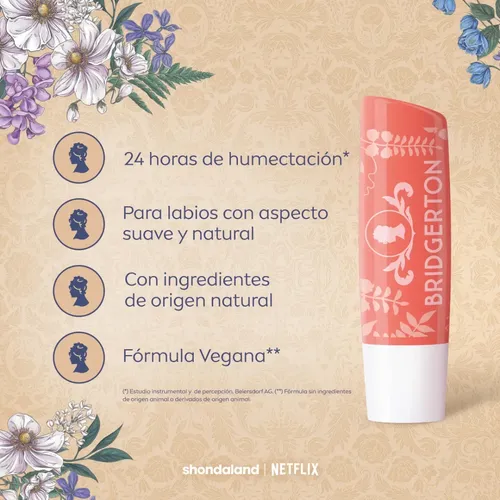 Nivea Bálsamo Labial Peach Tea Edición Limitada Bridgerton Todo Tipo De Piel Día/noche