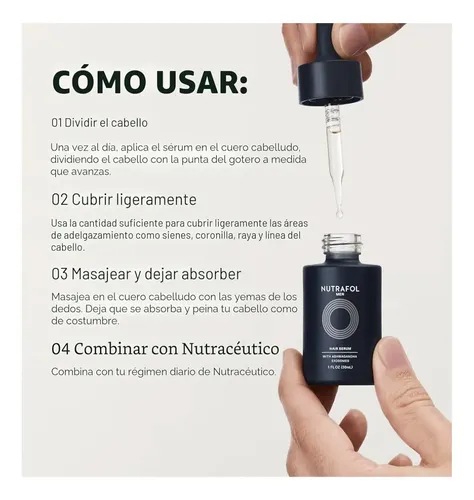 Nutrafol Serum Para Hombres  – Serum Anticaída Y Crecimiento