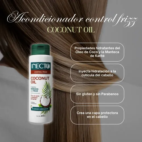 Inecto Acondicionador Control Frizz Coconut Oil X 400 Ml