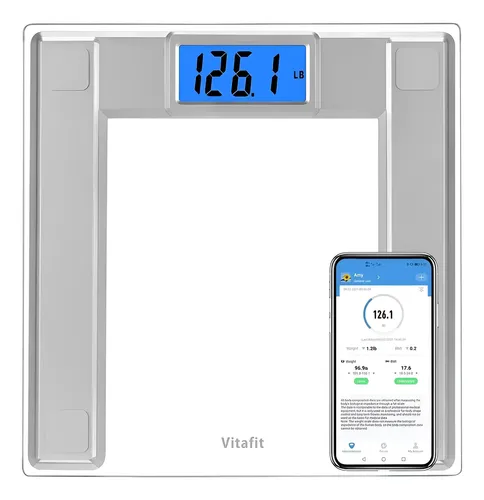 Balanza Digital De Baño Vitafit 250kg Con App Y Bmi