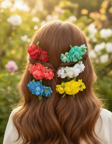 Broches De Pelo Hebillas Flores Pack X 12 Unidades Colores