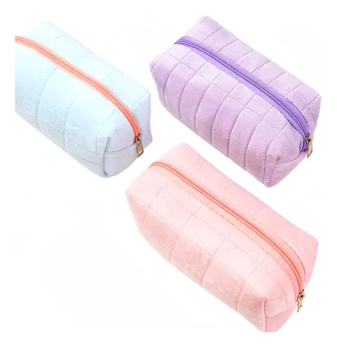 Cartuchera De Maquillaje Viajera Rosa Pequeña De Pana
