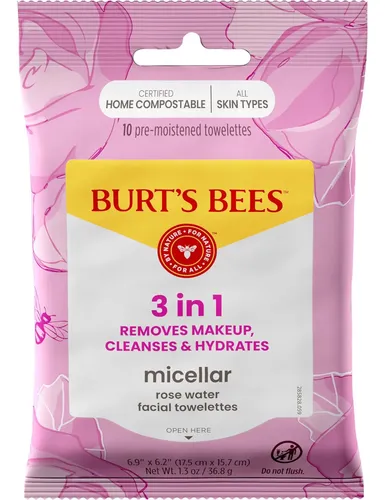 Toallitas Faciales Con Agua Micelar De Rosas Burt S Bees