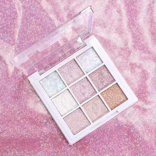 Cakaila Paleta Sombras 9 Colores Glitter Rosa Blanco