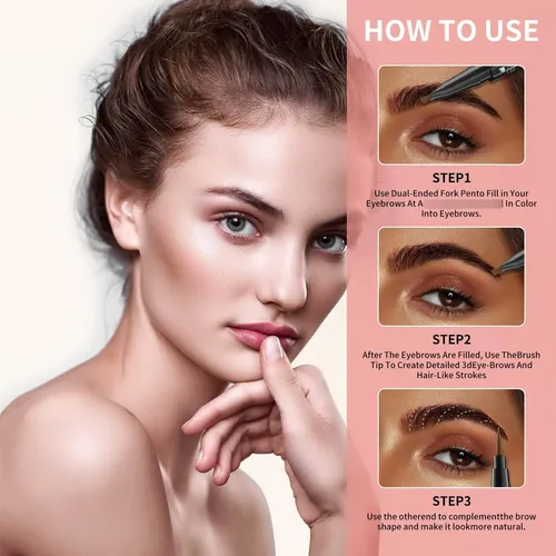 Lápices De Cejas 2 En 1 Microblading Impermeable Preciso