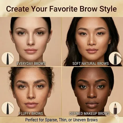 Lápiz 3 En 1 Para Cejas Lavone Negro