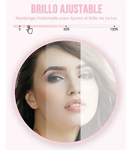 P/j Espejo De Maquillaje Portátil Plegable Led Recargable
