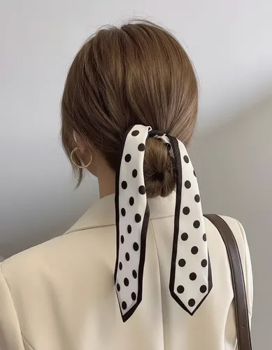 Cinta De Cabello Lazos De Pelo Lunares Blanco Lunares