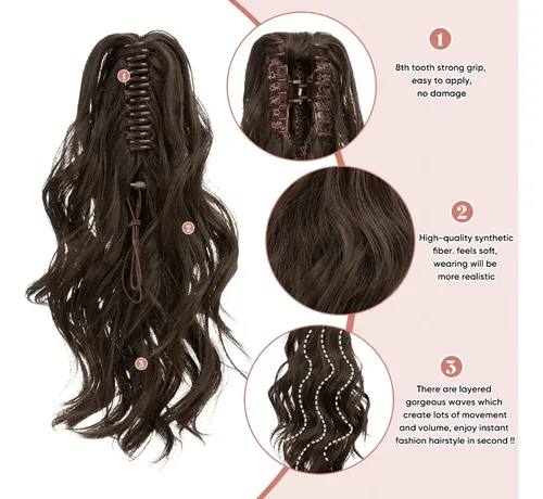 Cola Ponytail Corta Taurina Fibra Alta Temperatura P065