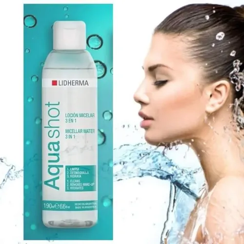 Aquashot Loción Micelar Lidherma Limpia Desmaquilla Hidrata