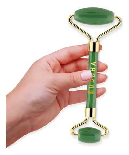 Rodillo Facial De Jade Verde Natural Para Masaje Y Belleza