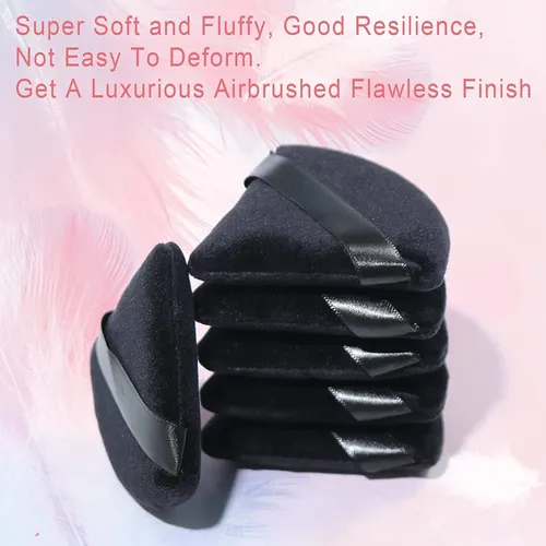 Evaouxiu Set 2 Puff Triangular Para Polvo