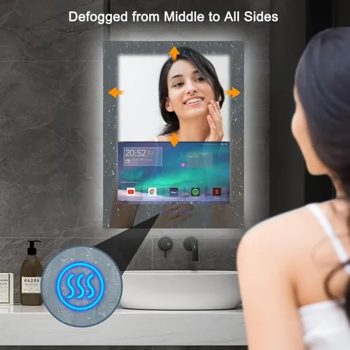 Espejo Baño 24×32 Led Táctil Antivaho Wifi Bluetooth