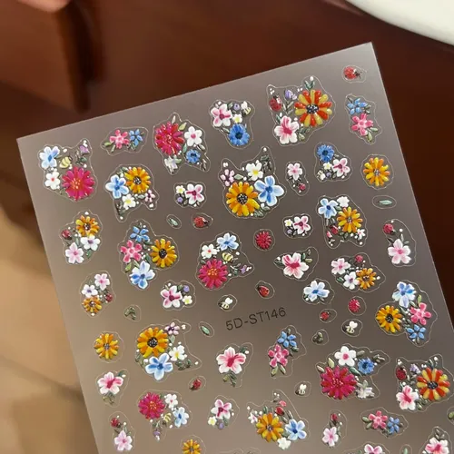 Kyl Aflorish- Pegatinas De Uñas 5d Abeja Flor Pastoral