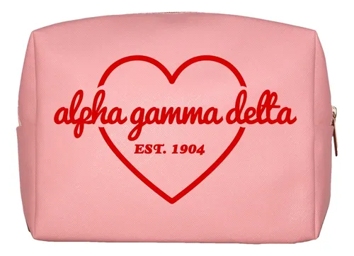 Bolsa De Maquillaje Sorority Shop Alpha Gamma Delta Pu Leath