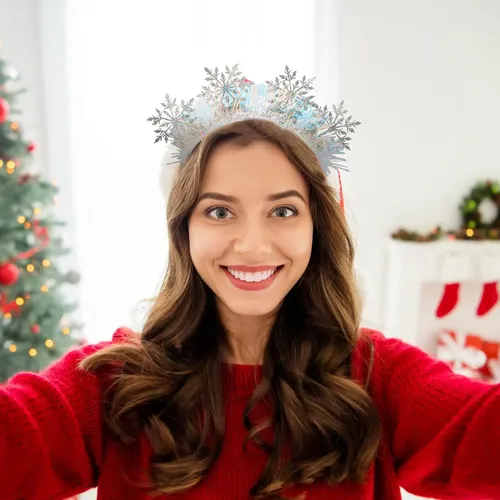 Diadema De Copo De Nieve, 2 Piezas, Diadema Navideña