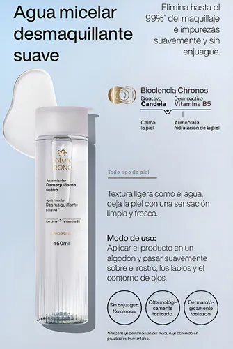Agua Micelar Demaquillante Suave Natura Chronos 150ml