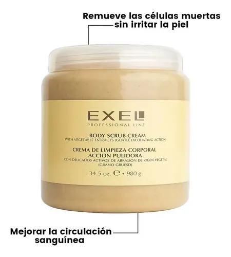 Crema Limpieza Corporal Accion Pulir Exel Grano Grueso 980ml