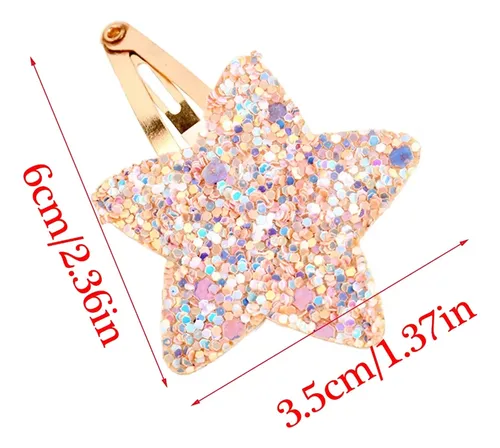 Horquillas Con Purpurina Con Forma De Estrella Para Mujeres