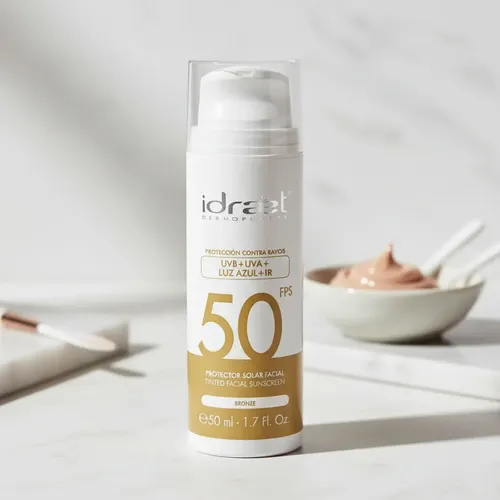 Protector Solar Facial Idraet 50 Fps Con Color Bronze