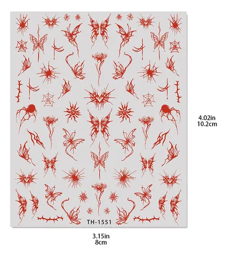 Prima Stickers For Uñas Góticos Y2k Araña Murciélago 3pcs
