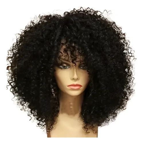Peluca Corta Rizada Africana For Mujer For Uso Diario Y