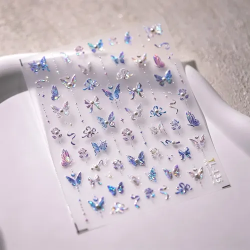 Etiqueta Engomada Del Arte Del Clavo De La Mariposa De La