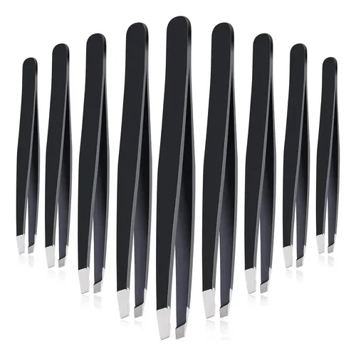 Juego De 12 Pinzas Para Cejas Mudder De Acero Inoxidable