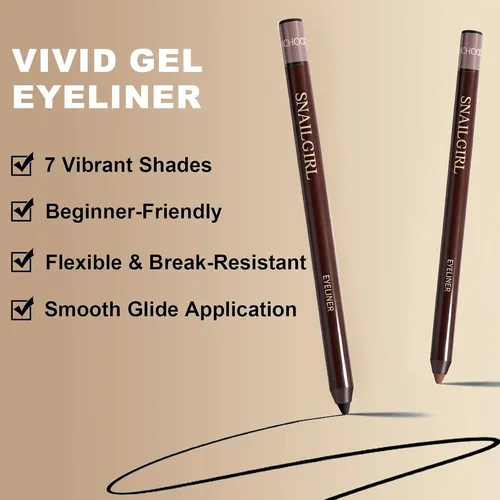 Lápiz Delineador Gel Plum 2 Piezas Con Sacapuntas