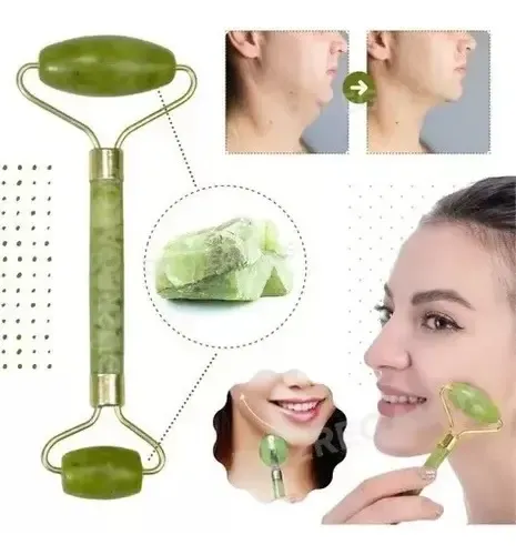 Masajeador Rodillos Piedra Jade Facial Corporal