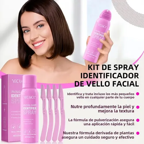 Kit De Aerosol Revelador De Vello Facial Con 4 Cuchillos Ela