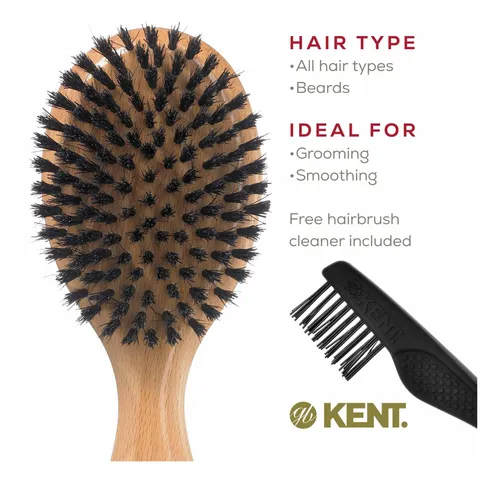 Cepillo Para Cabello Y Barba Kent Og1 De Cerdas De Jabalí
