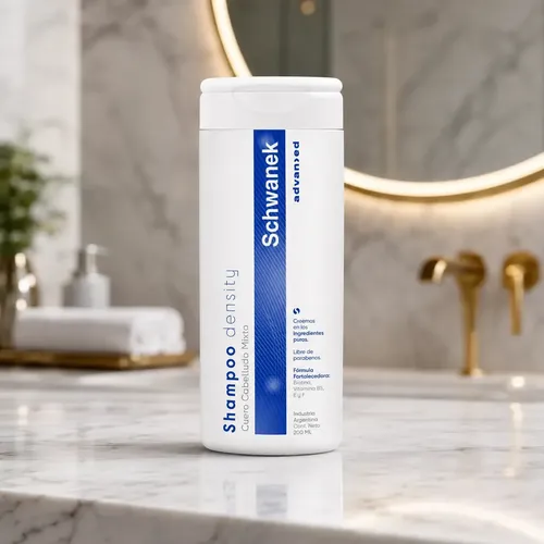 Shampoo Schwanek Density-Sport Duo Caída De Cabello Brillo 5 vitaminas libre de parabenos