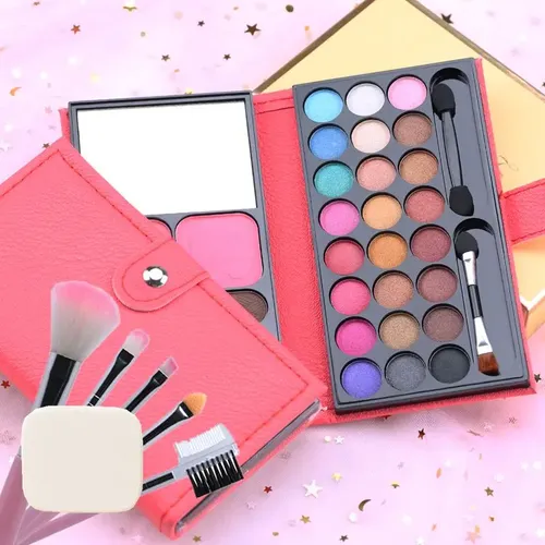 #set De Maquillaje Con Sombra De Ojos En Polvo, Colorete Y