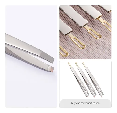 Set De 3 Pinzas Para Cejas, Moldeadoras Y Depiladoras Plateado