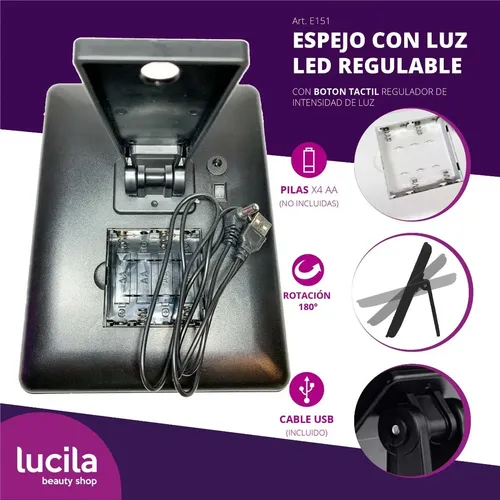 Espejo Para Maquillaje Con Luz Led Regulable E151