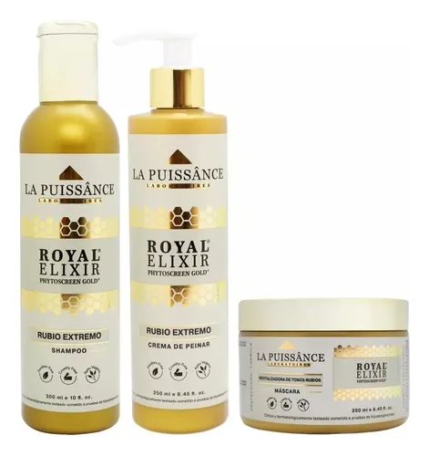 Kit Lapuissance Royal Elixir Gold Shampoo,mascara,c Peinar