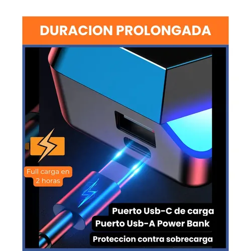 Auriculares Inalambricos Bluetooth 5.3 Gamer In Ear Tws Tactil Led Rgb Con Cancelacion De Ruido Y Microfono + Estuche Con Espejo Y Power Bank Usb Pantalla Lcd Gxtronics