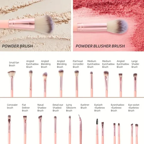Set X40 Brochas De Maquillaje Pink