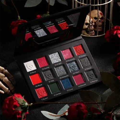 Paleta De Sombras Roja/negra Ecofavor 15 Tonos