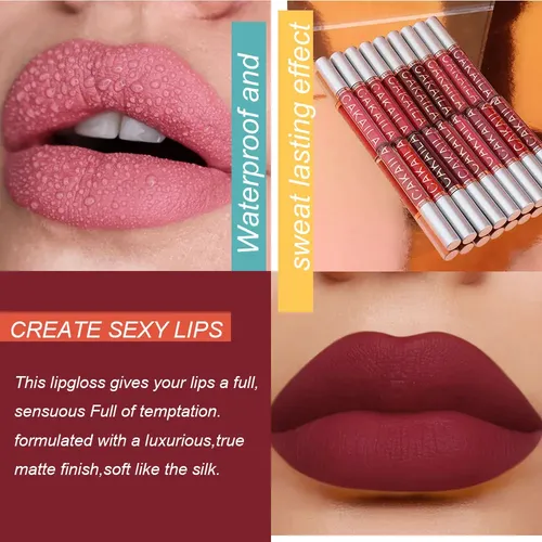 Set 10 Labiales Líquidos Mate Cakaila Larga Duración