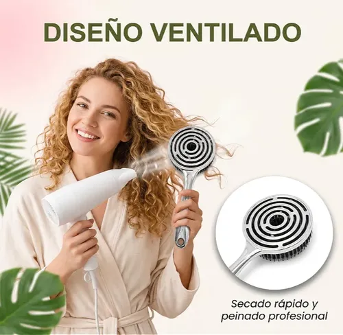 Cepillo Desenredante Ventilado Cerdas Jabalí 23cm Silver Comb