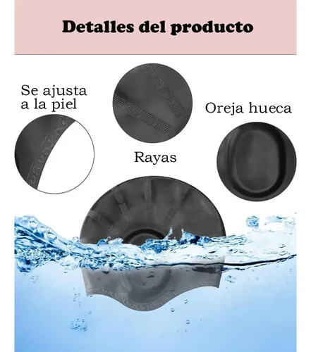4 Unids Gorro De Natacion Mujer Con Orejeras -silicona Suave