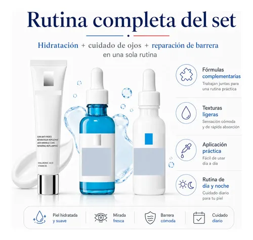 /kit Skincare Sérum Facial Hidratante Reparador Crema Ojos 3