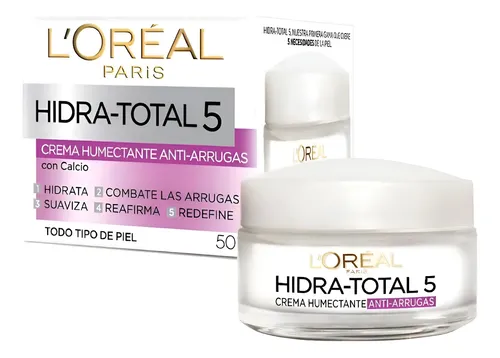 Crema Humectante-antiarrugas Hidra Total 5 X 50 Ml L’oreal