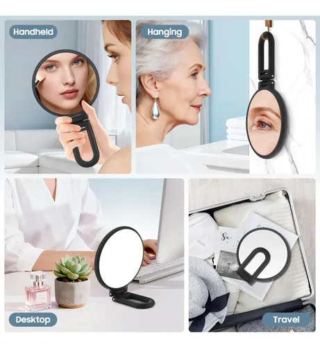 Maquillaje Portátil Con Espejo De Aumento B Beauty Planet 40x Negro