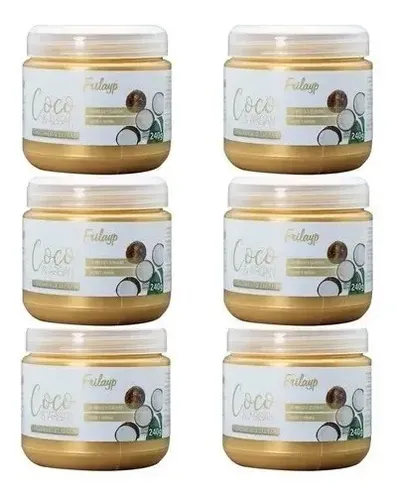 Kit Baño De Crema Frilayp Coco Argan Capilar Profesional X 6
